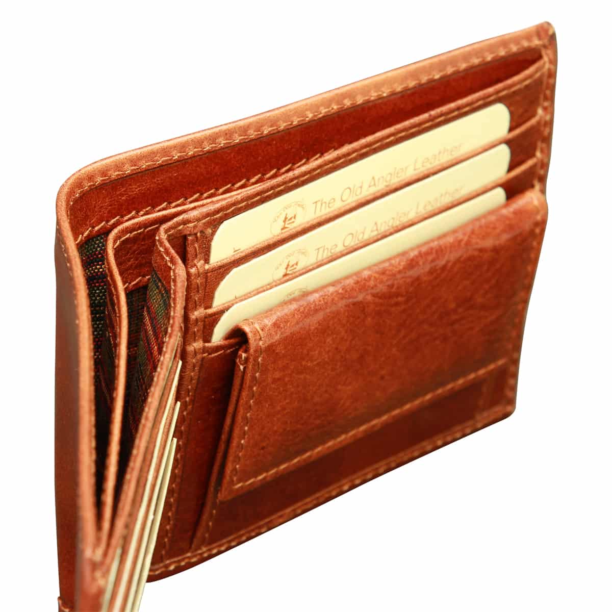 Cowhide leather wallet with coin pocket - Brown with RFID-1