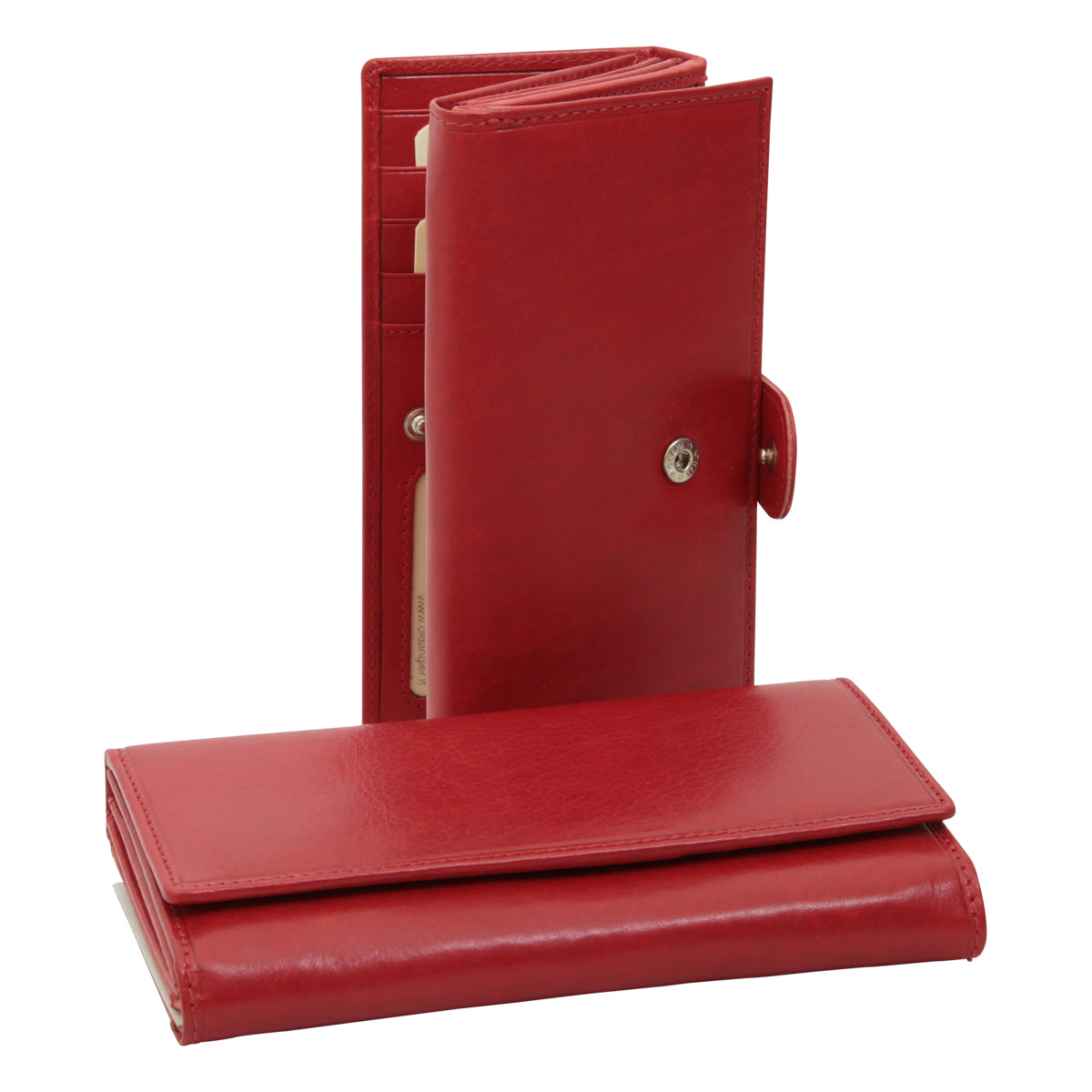 Women's leather wallet - red-1