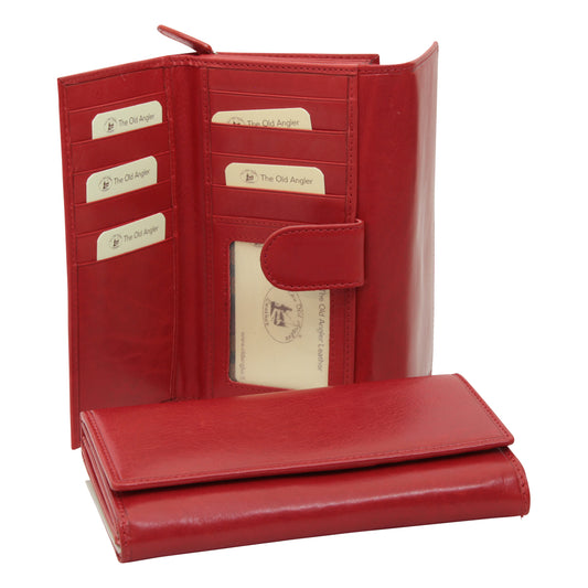 Women's leather wallet - red-0