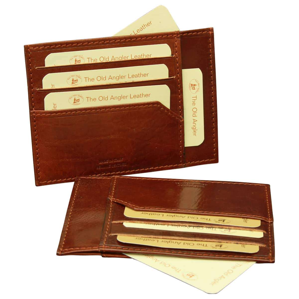 Leather credit card holder - Brown with RFID-0