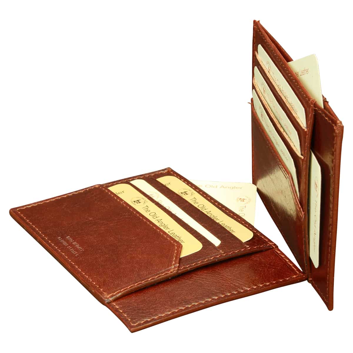 Leather credit card holder - Brown with RFID-1