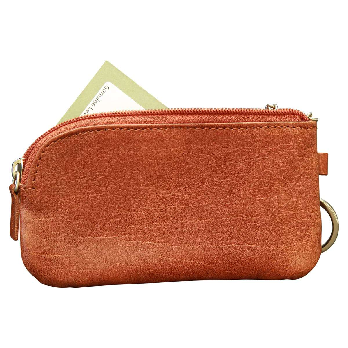 Italian leather key chain - Brown-1