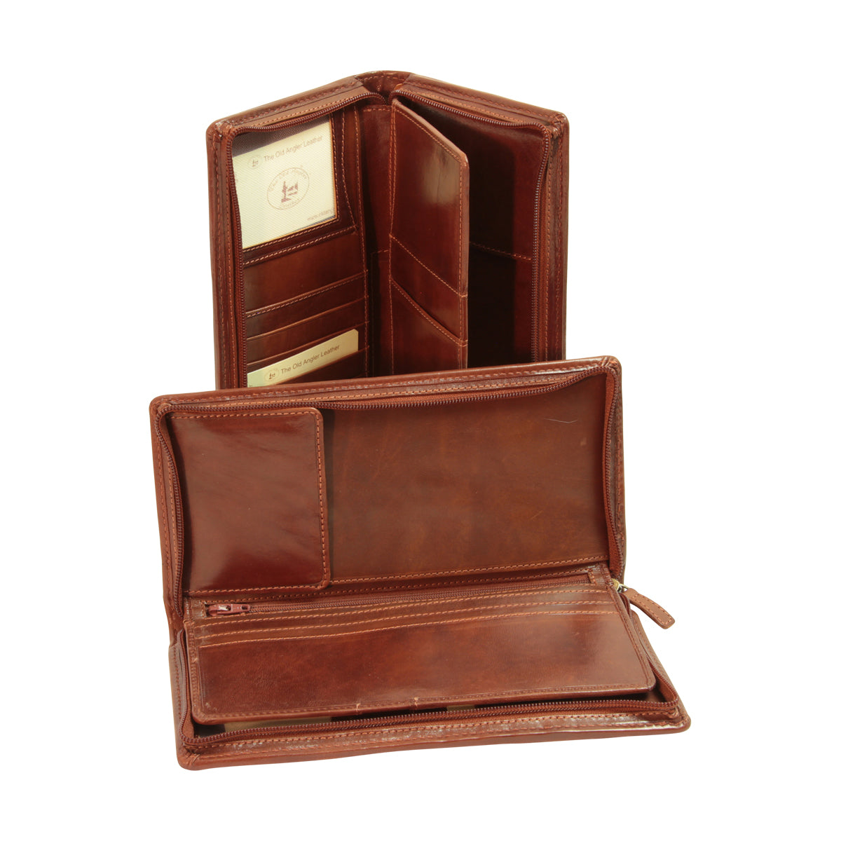 Leather travel wallet - brown-1