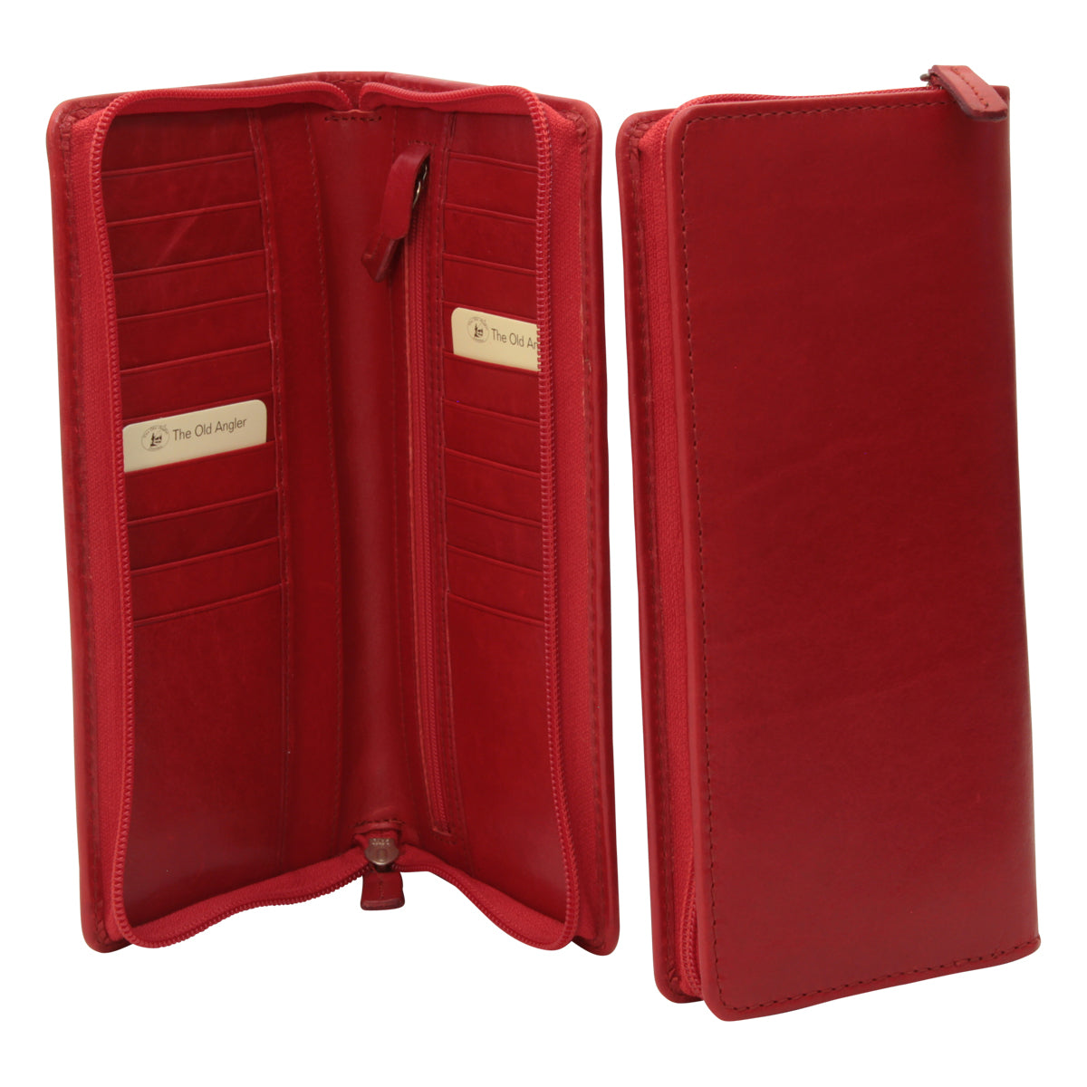 Leather travel wallet-red-1