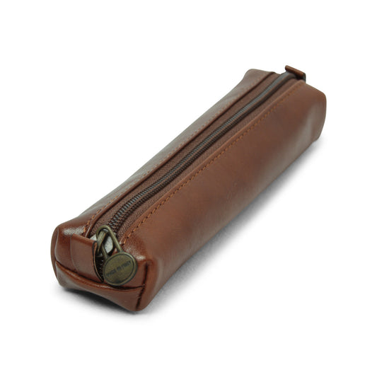 Leather pen holder - brown-0