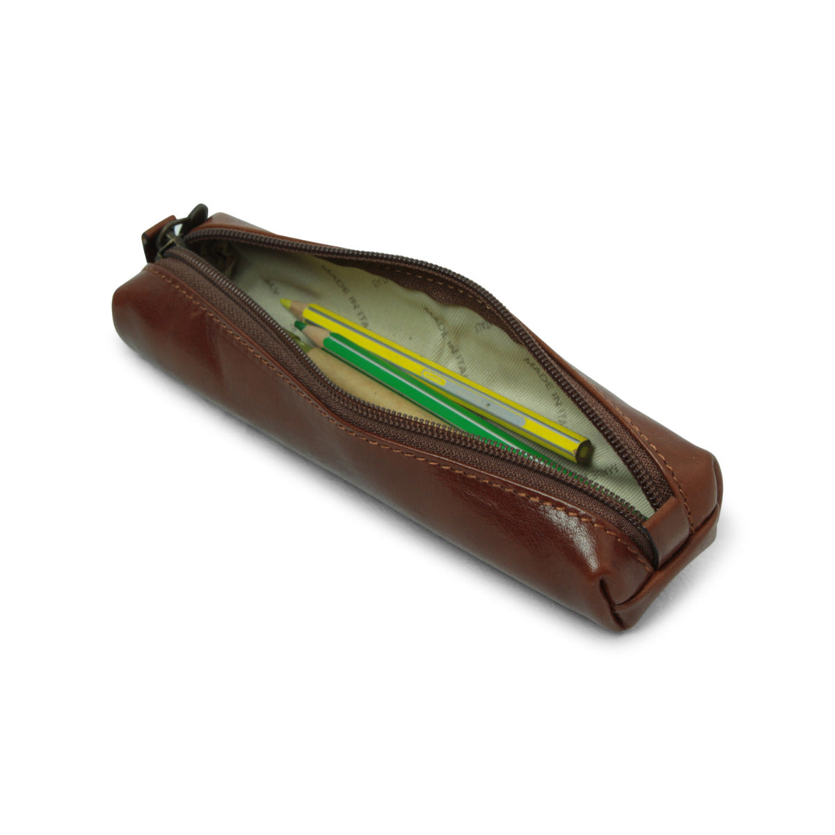 Leather pen holder - brown-1