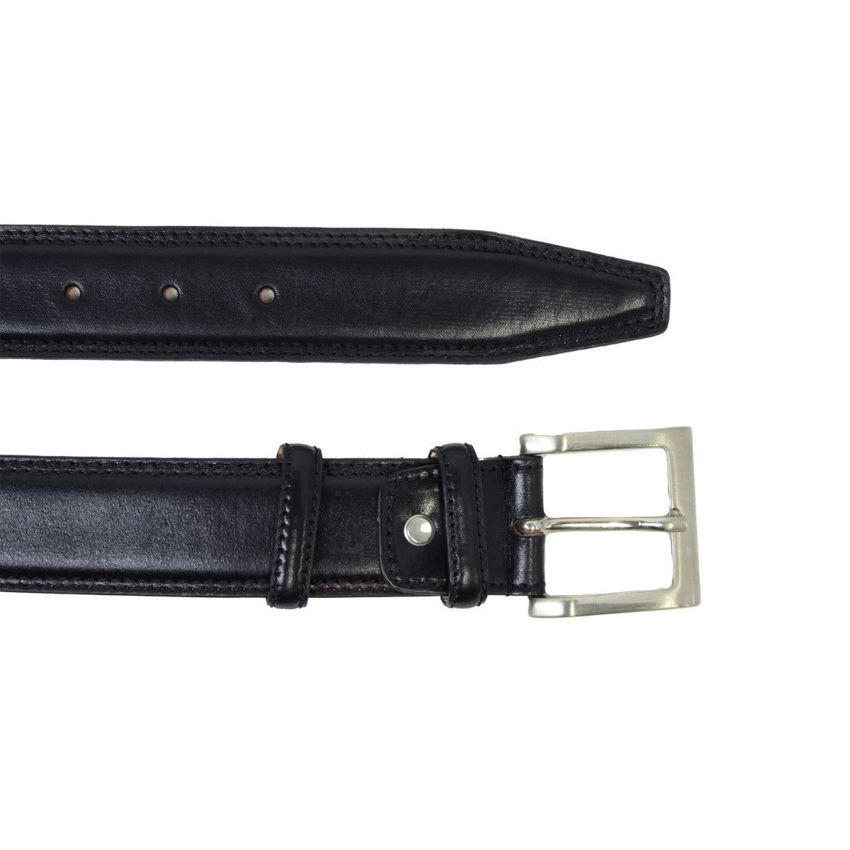 Leather belt wide 1,57" - black 5141-1