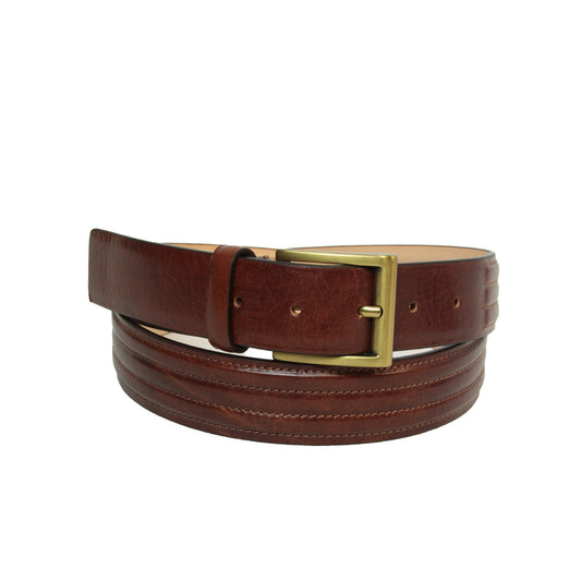 Leather belt wide 1,38" - brown 5146-0
