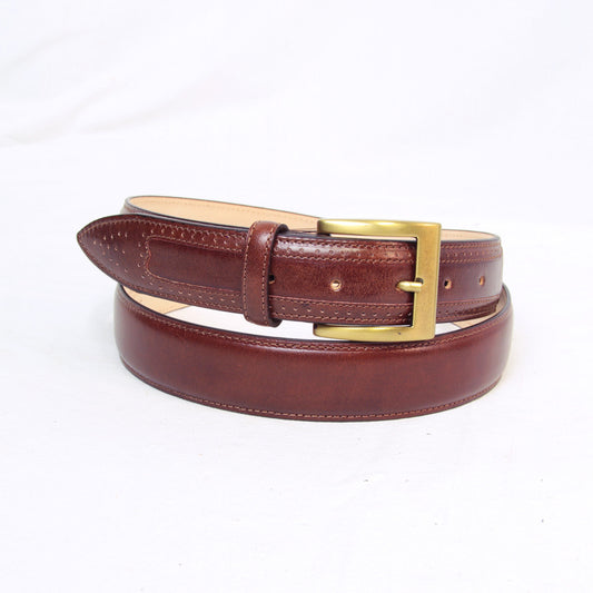 Leather belt wide 1,38" - brown 5148-0