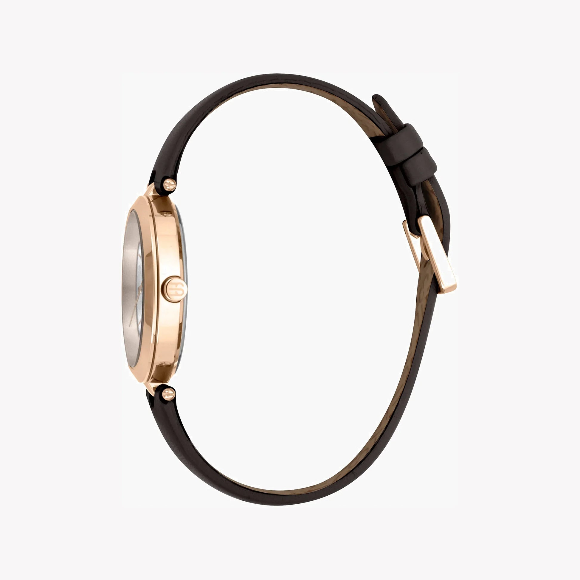 Esprit Women's Black Leather Watch, Silver Dial | ES1L198M0025-1