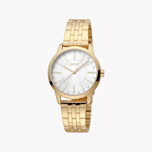 Esprit Women's Gold Stainless Steel Watch, Silver Dial | ES1L067M0065-0