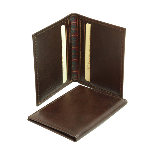 Leather card holder - dark brown-0