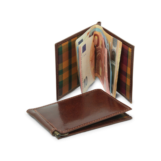 Full grain leather money clip - brown-0