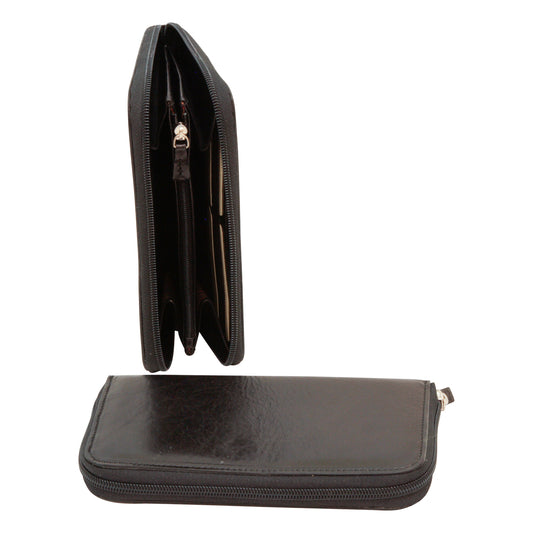 Wallet with interior coin pocket - black with RFID-0