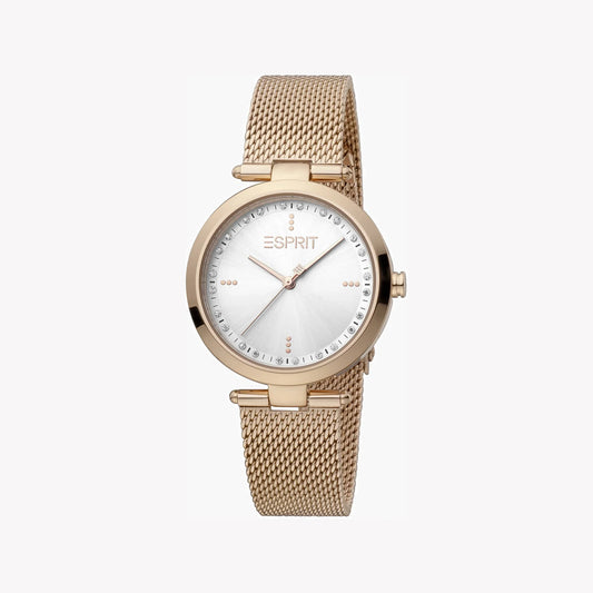Esprit Women's Rose Gold Stainless Steel Watch, Silver Dial | ES1L155M0035-0