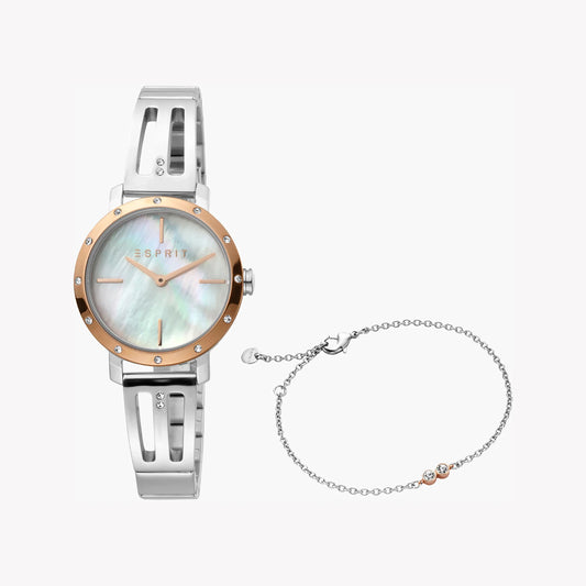 Esprit Women's Silver Stainless Steel Watch, White Dial | ES1L208M0025-0