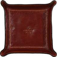 Cowhide leather desk tray - Brown-0
