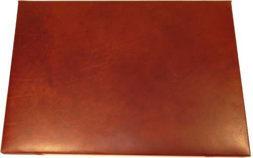 Cowhide leather desk pad - Brown-0