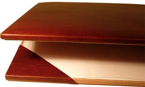 Cowhide leather desk pad - Brown-1