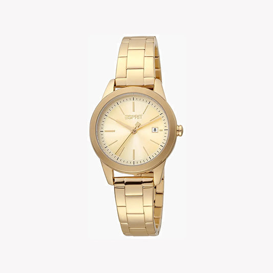 Esprit Women's Gold Stainless Steel Watch, Champagne Dial | ES1L140M0015-0