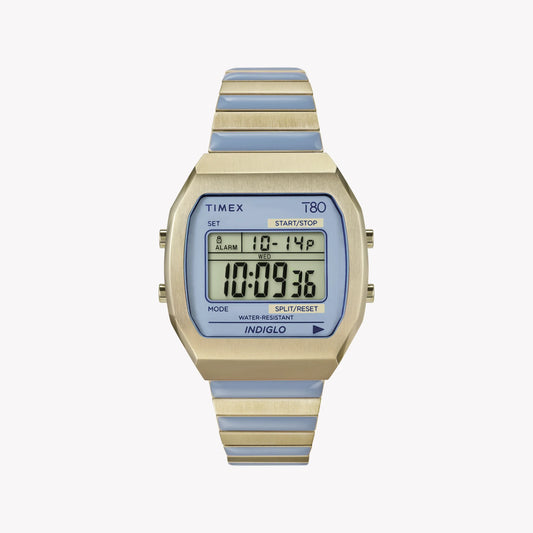 Timex Unisex Gold-Tone Watch, Blue Accents | TW2W40800-0