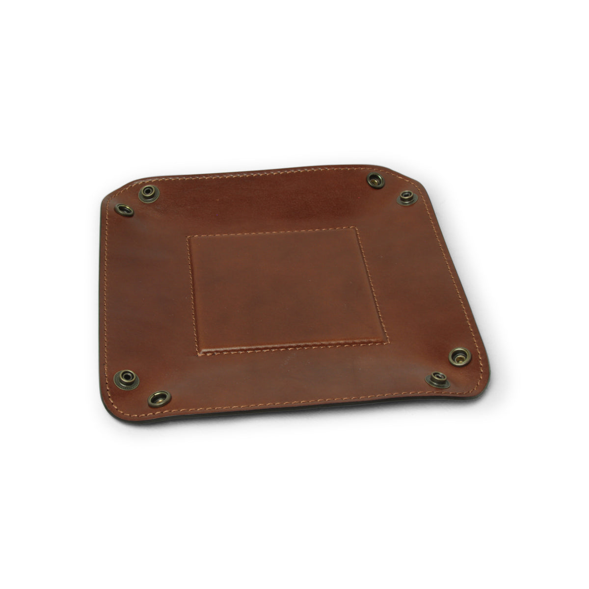 Full grain leather valet tray - brown-1