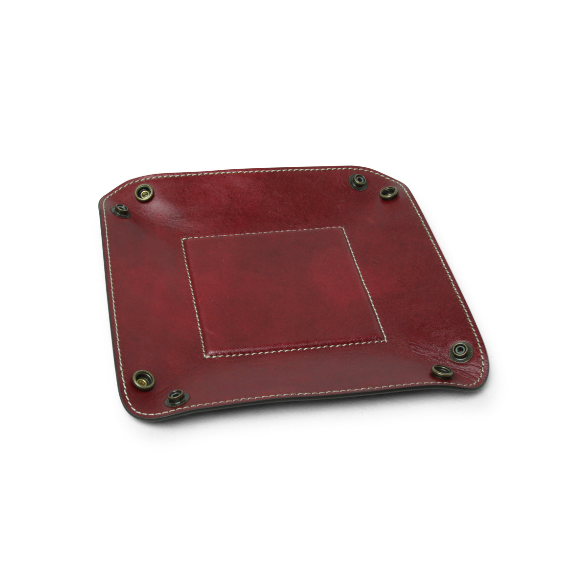 Full grain leather valet tray - red-1