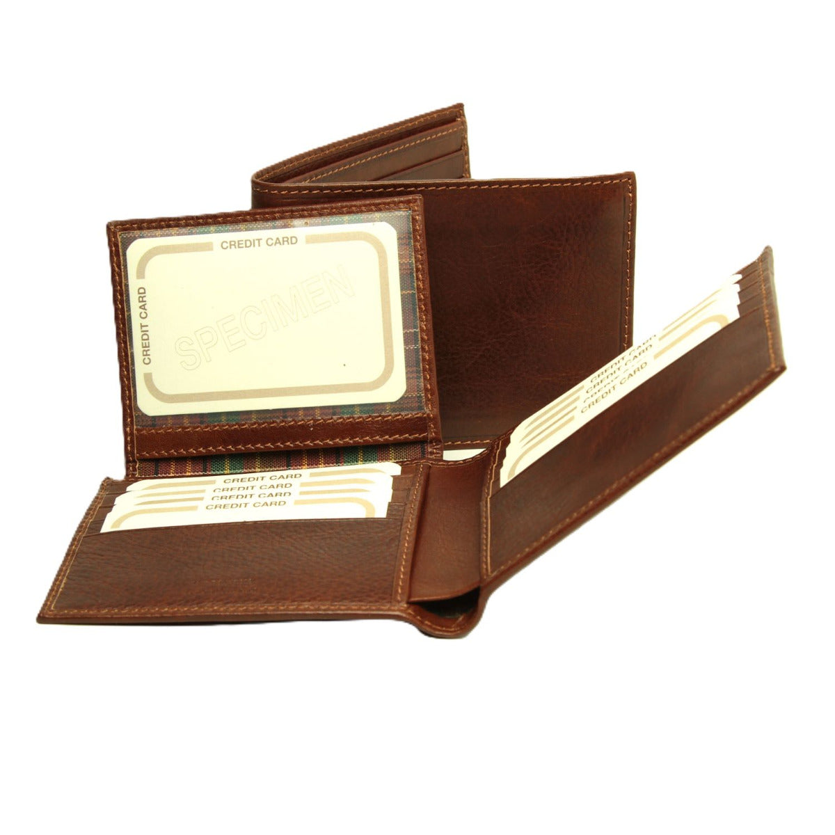 Leather Bifold Wallet - Brown with RFID-1