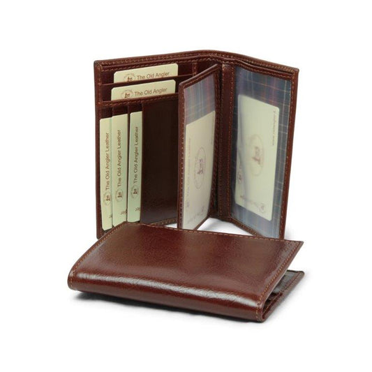 LEATHER CARD HOLDER WITH LIGHT POCKETS-BROWN-0