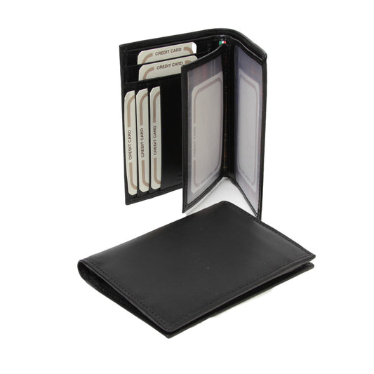 LEATHER CARD HOLDER WITH LIGHT POCKETS-BLACK-0