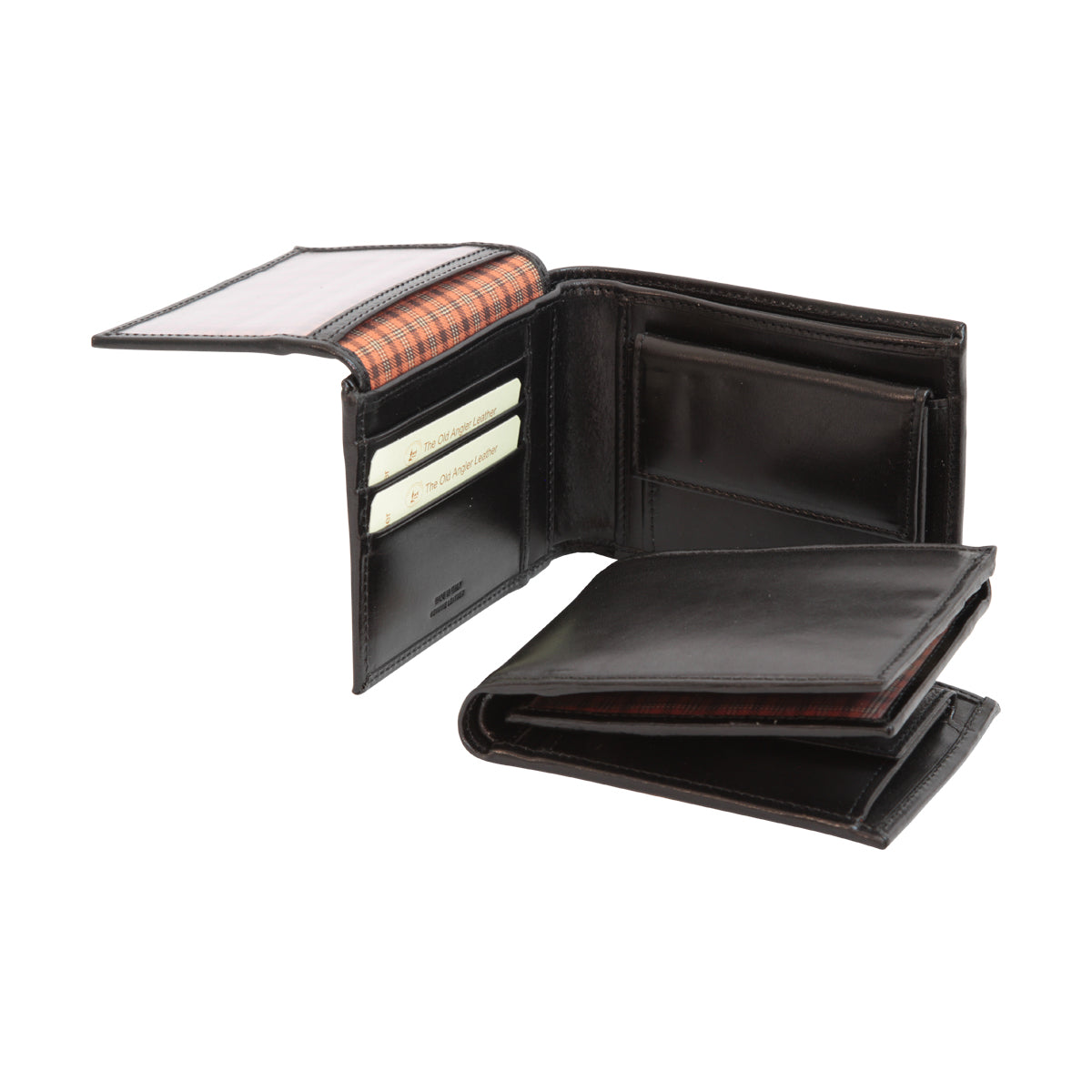 Leather Bifold wallet with coin pocket - black  RFID system-1