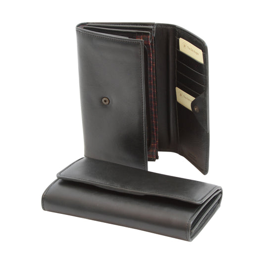 Leather wallet with RFID for women - black-0