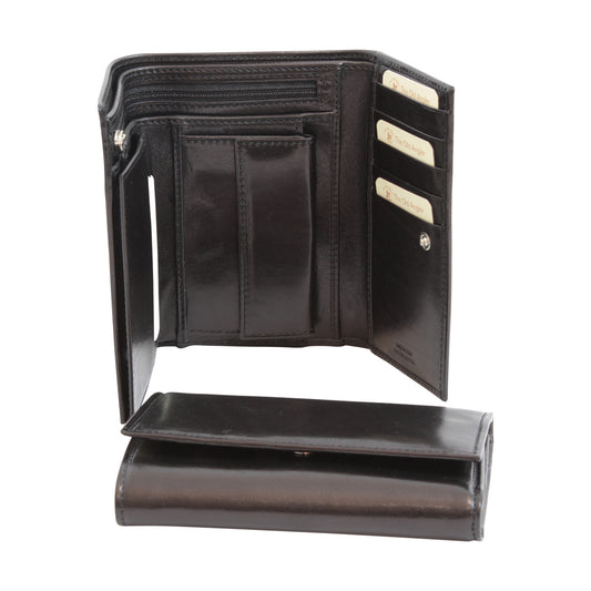 Leather wallet for woman with RFID - black-0