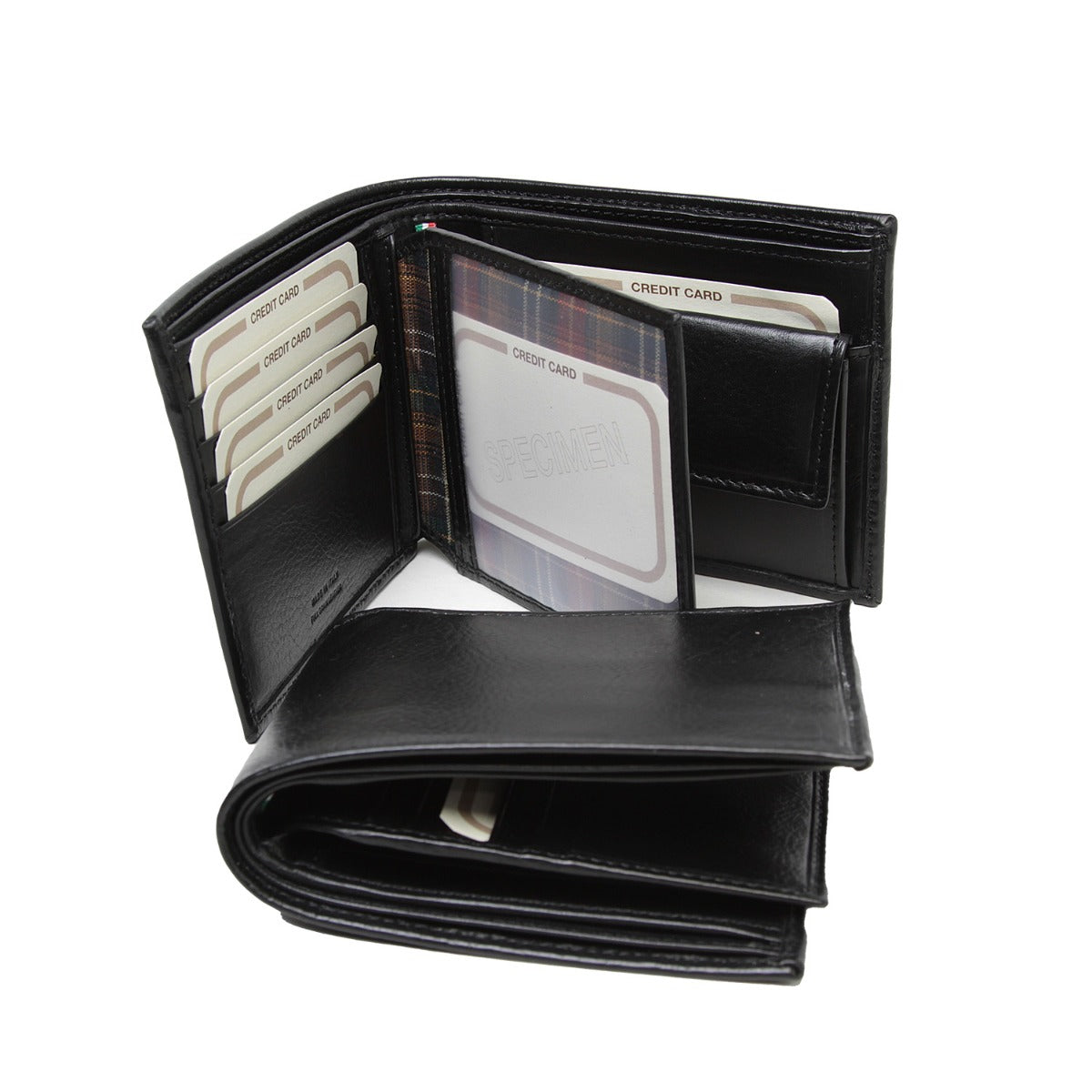 Leather wallet with card holder and RFID -Black-1
