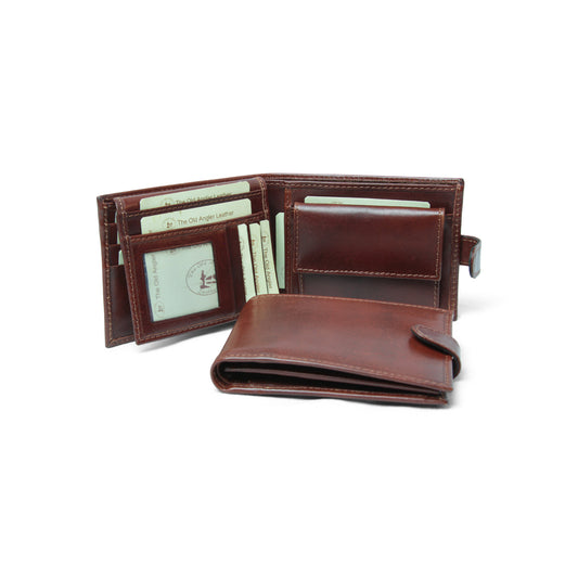 Leather Bifold Wallet  - Brown withRFID-0