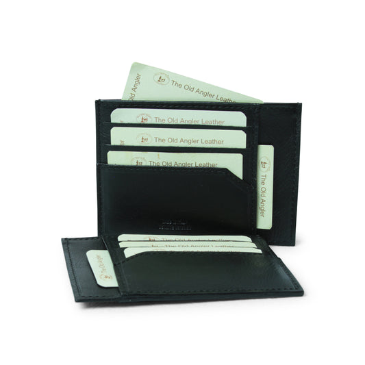 Leather credit card holder - black with RFID-0
