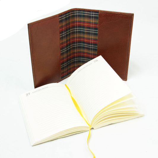 Full grain leather large daily planner - brown-0