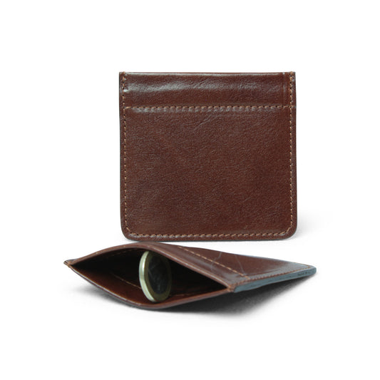 Leather coin purse - brown-0