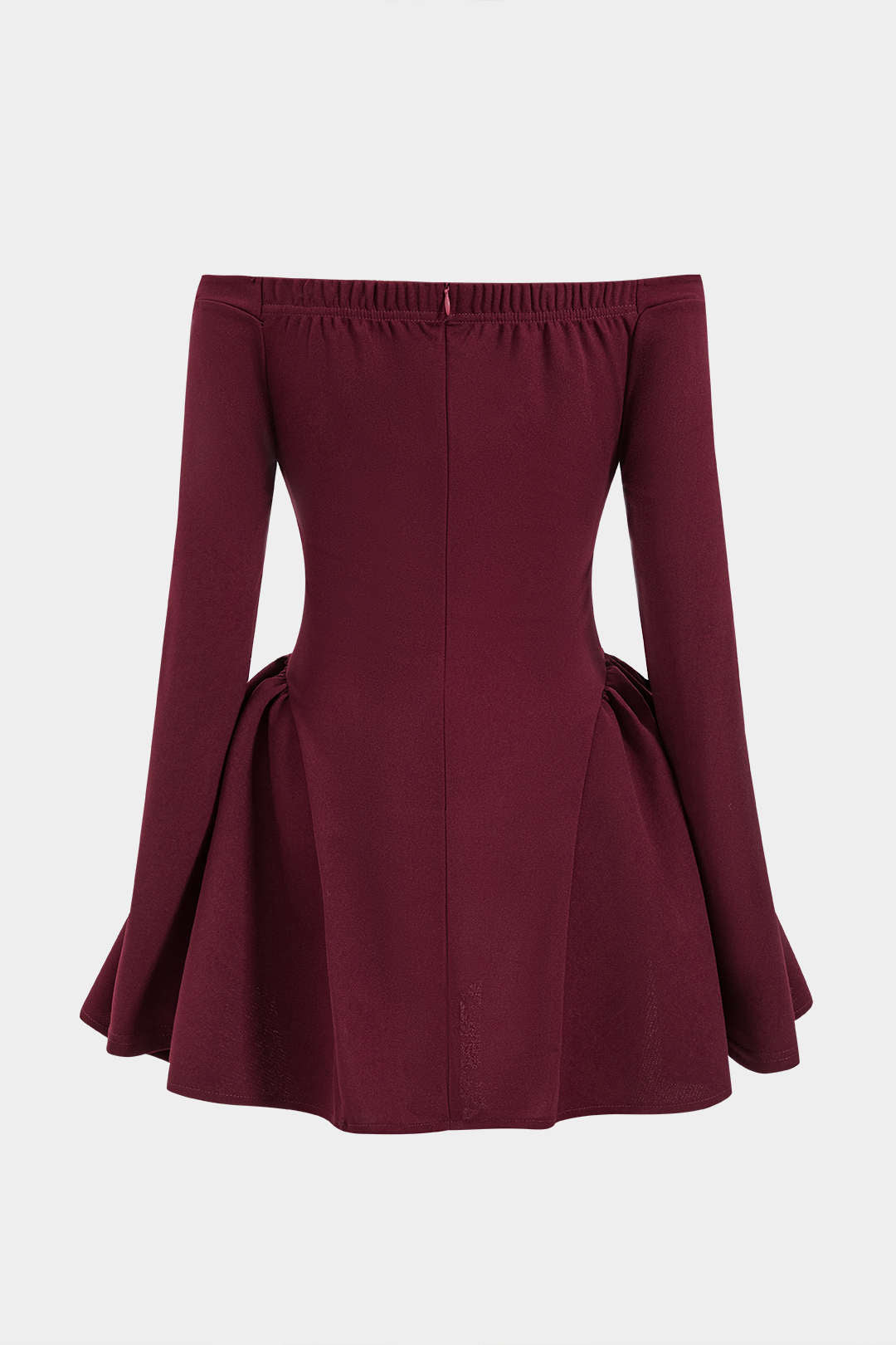 Off Shoulder Long Sleeve Mini Dress-1