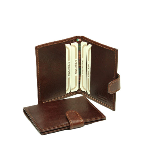 Wallet with snap closure - Brown with RFID-0