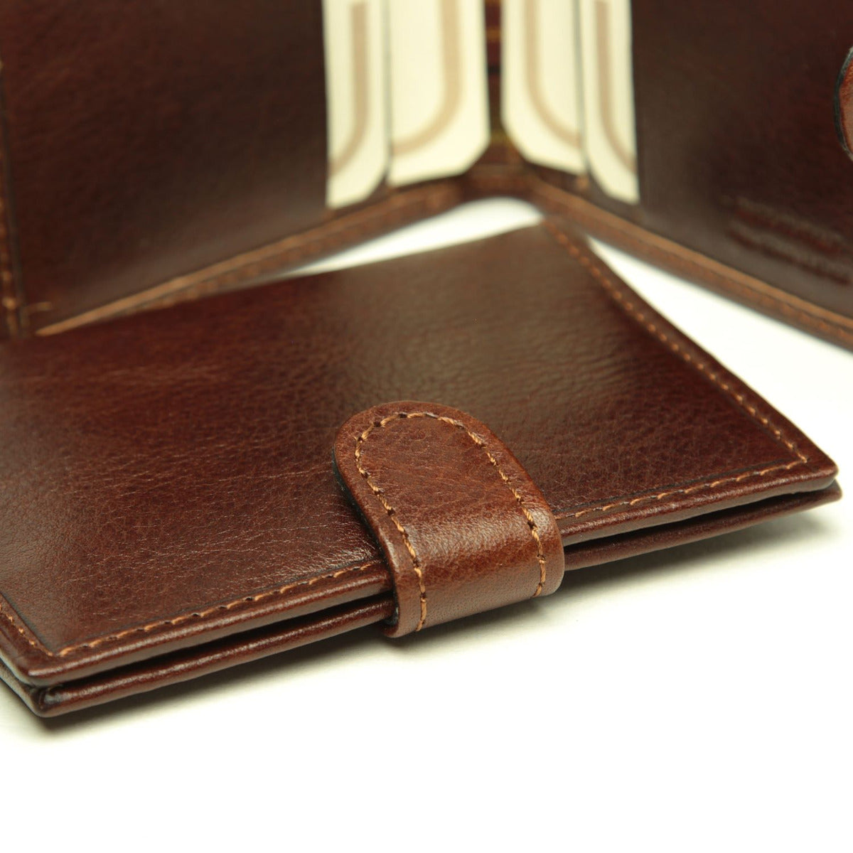 Wallet with snap closure - Brown with RFID-1