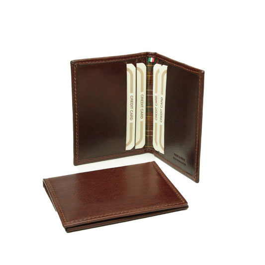 Leather card holder - brown-0