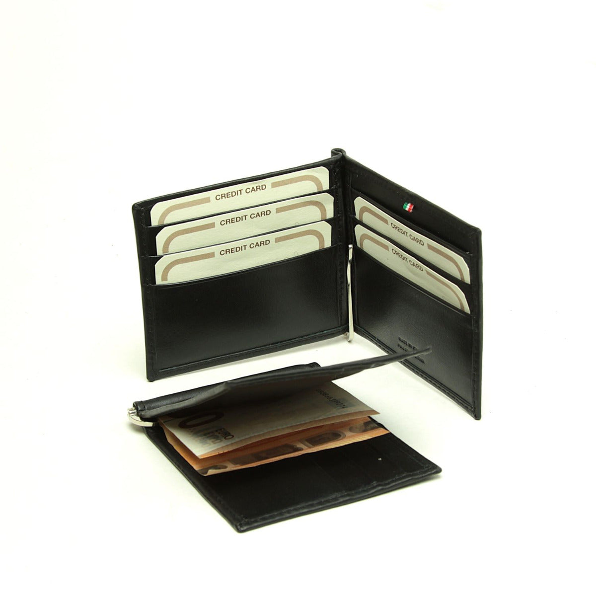 Full grain leather wallet with RFID - black-1