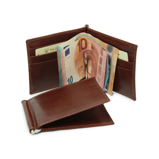 Full grain leather wallet with RFID - brown-0