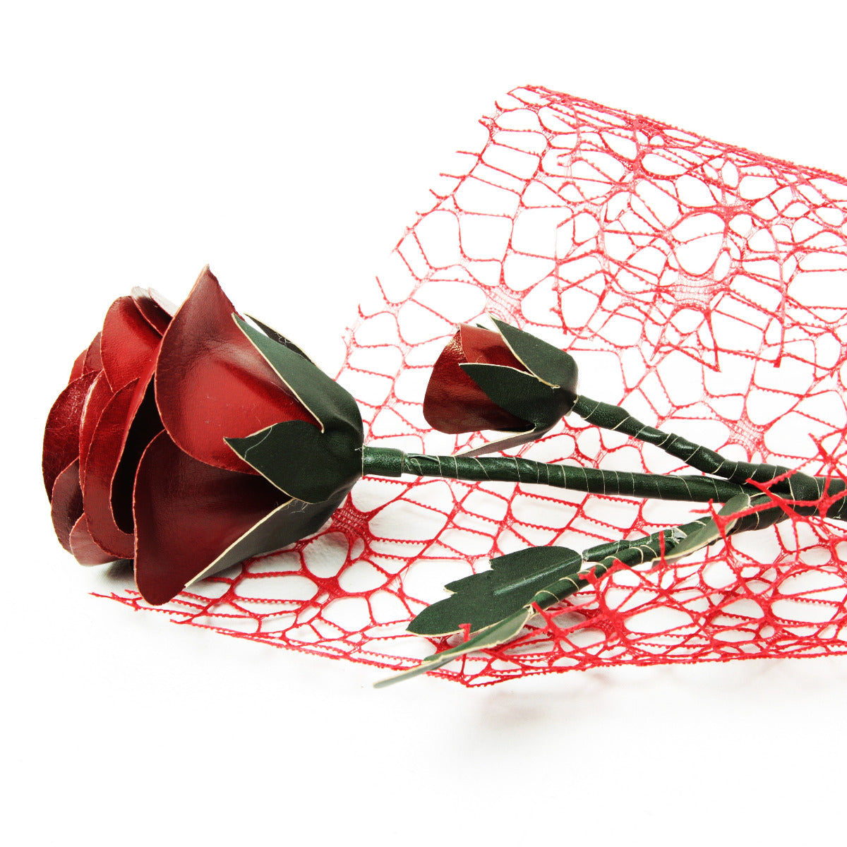 Leather red rose-1