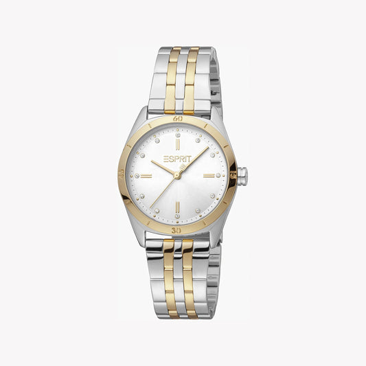 Esprit Women's Silver & Gold Stainless Steel Watch, Silver Dial | ES1L255M0055-0