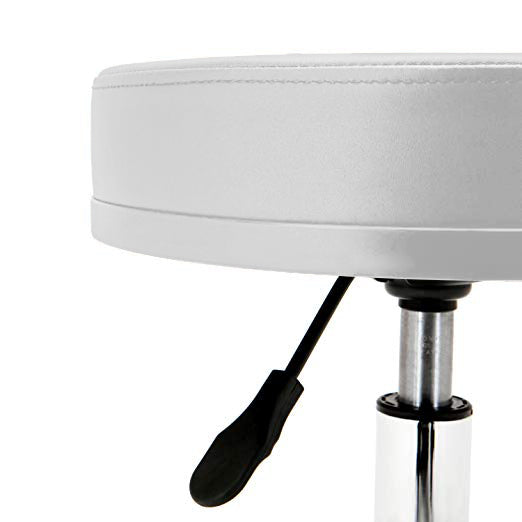 Cosmetic chair on wheels with adjustable height - white-1