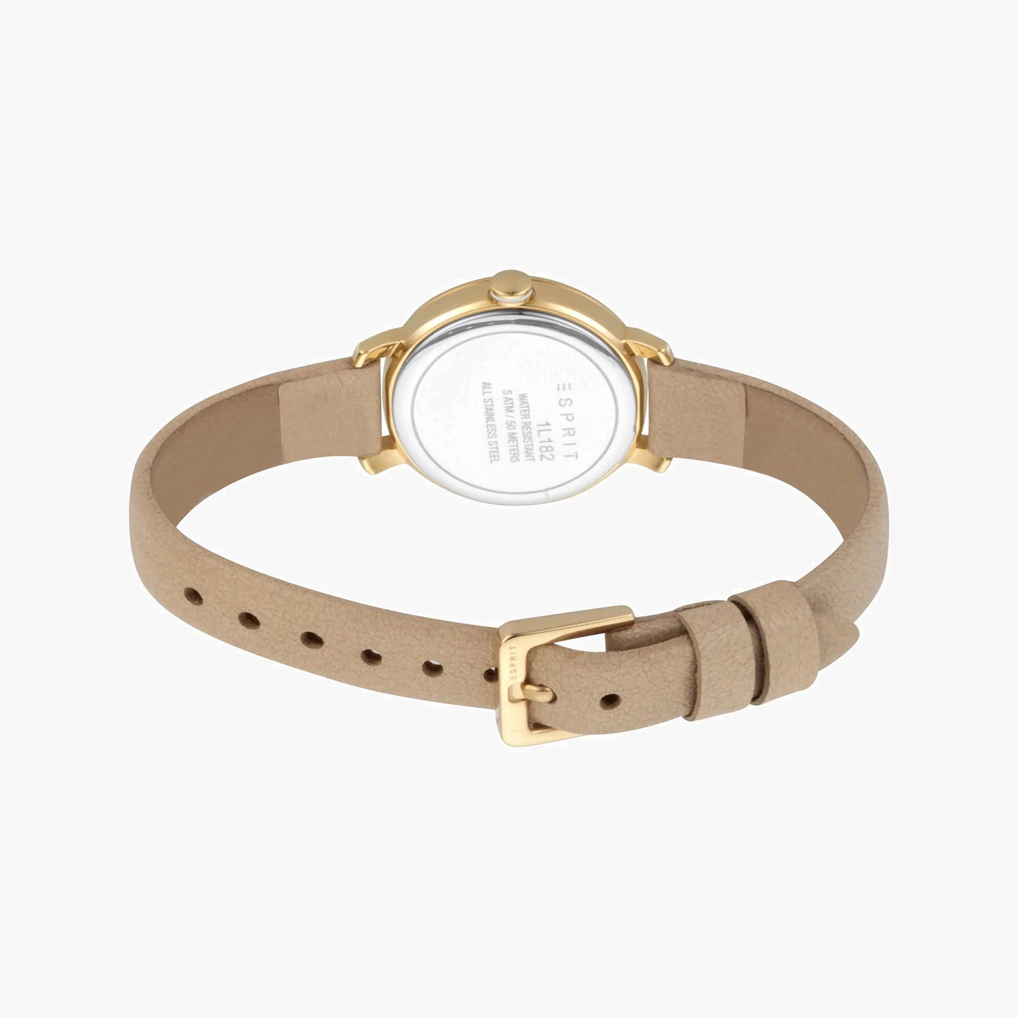 Esprit Women's Beige Leather Watch, White Mother of Pearls | ES1L123M0016-3