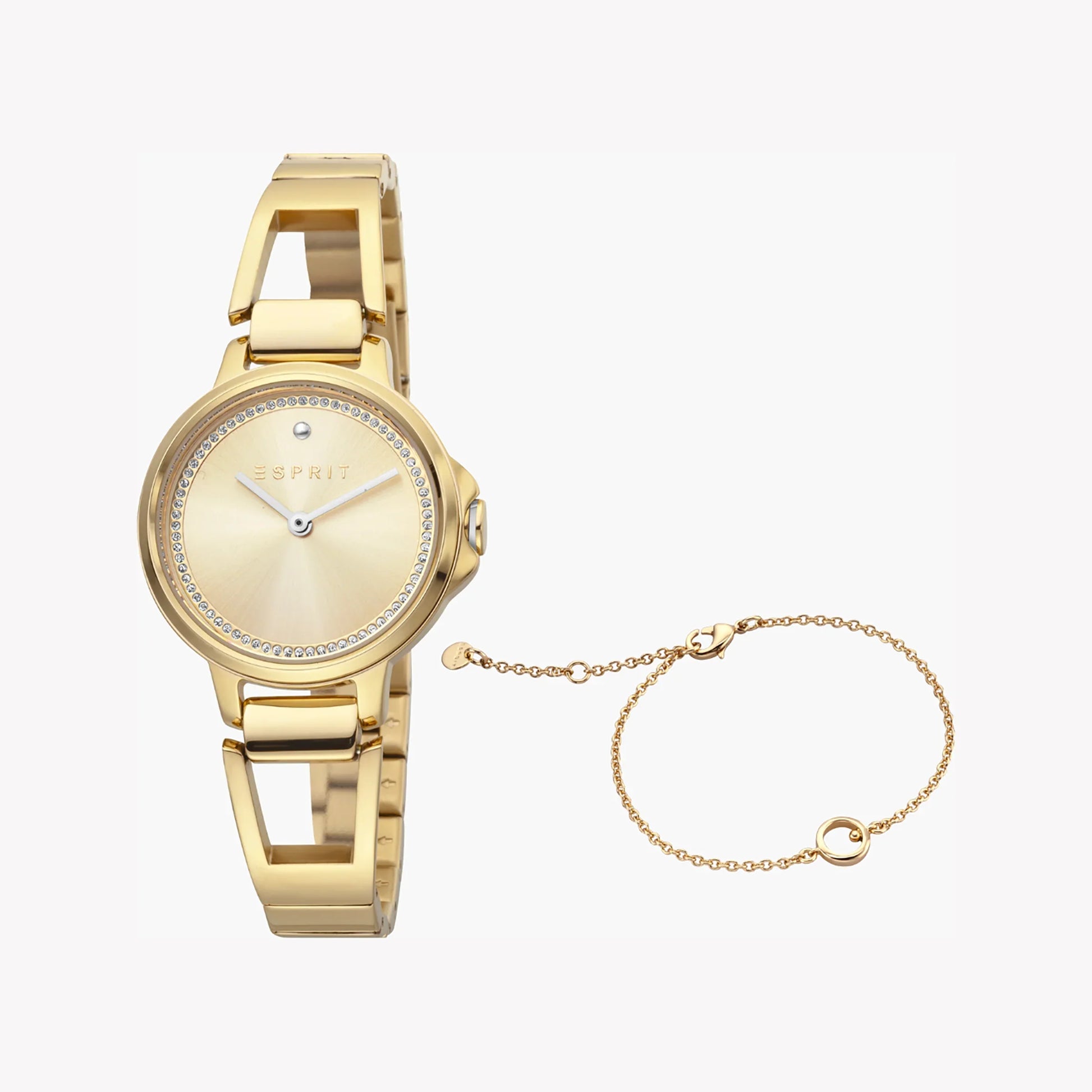 Esprit Women's Gold Stainless Steel Watch, Champagne Dial | ES1L098M0045-0