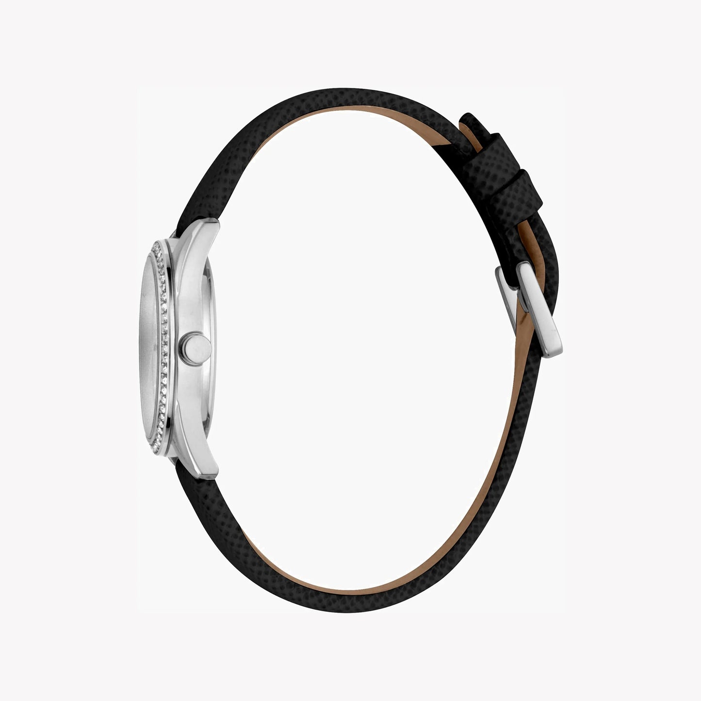 Esprit Women's Silver Dial Watch, Black Leather Band | ES1L047M0015-1